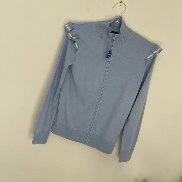 Polo Golf Ralph Lauren Womens Technical Cashmere Ruffle Sleeve Sweater Sz S NWT